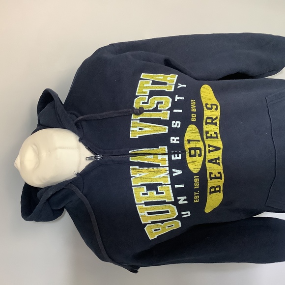 Retro Champion Quarter Zip Hoodie - Size M - Buena Vista University - P2P 21” - Picture 2 of 8